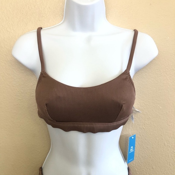 Cupshe Ribbed Texturized Scoop Neck Bralette High Waisted Bikini Swim Set Size S - Picture 6 of 14